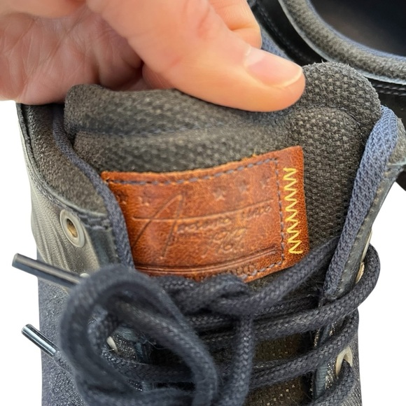 Bull Boxer Men’s 13 Navy Blue Casual Sneakers Leather Upper Denim Fabric - Picture 6 of 8